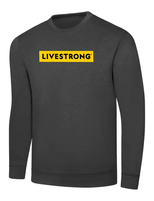 Dark Heather Grey 7.8 oz Ring Spun Crew Sweatshirt w/LIVESTRONG Logo