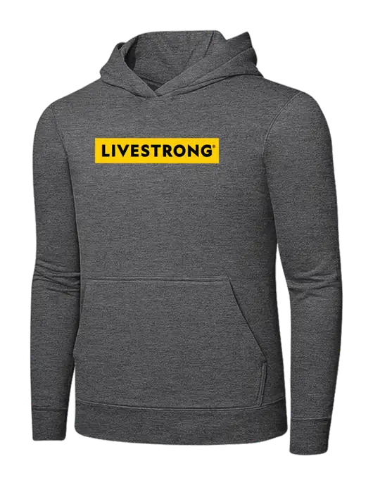 Graphite Heather 7.8. oz Ring Spun Hooded Sweatshirt w/LIVESTRONG Logo