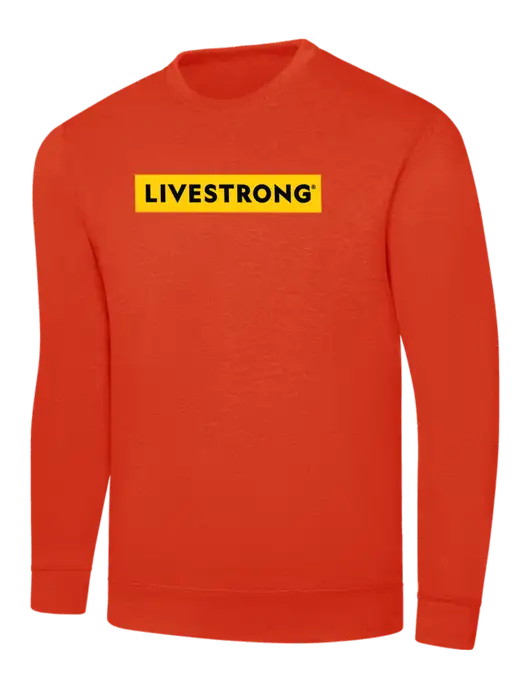 Orange 7.8 oz Ring Spun Crew Sweatshirt w/LIVESTRONG Logo