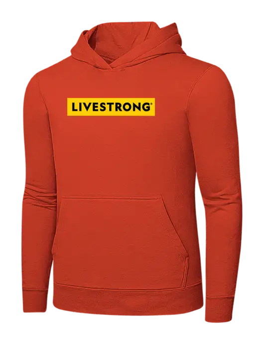 Orange 7.8 oz Ring Spun Hooded Sweatshirt w/LIVESTRONG Logo