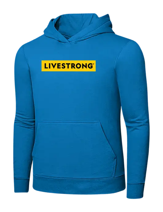 Medium Dark Sapphire 7.8 oz Ring Spun Hooded Sweatshirt w/LIVESTRONG Logo