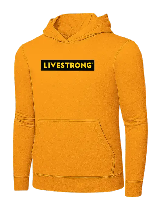 Yellow Gold 7.8 oz Ring Spun Hooded Sweatshirt w/LIVESTRONG Logo