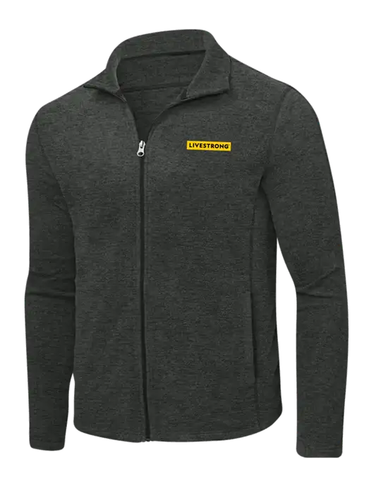 Charcoal Heather Microfleece Full-Zip Jacket w/LIVESTRONG Logo