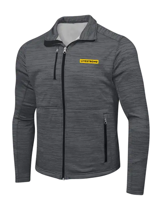 Dark Grey Digi Stripe Fleece Jacket w/LIVESTRONG Logo