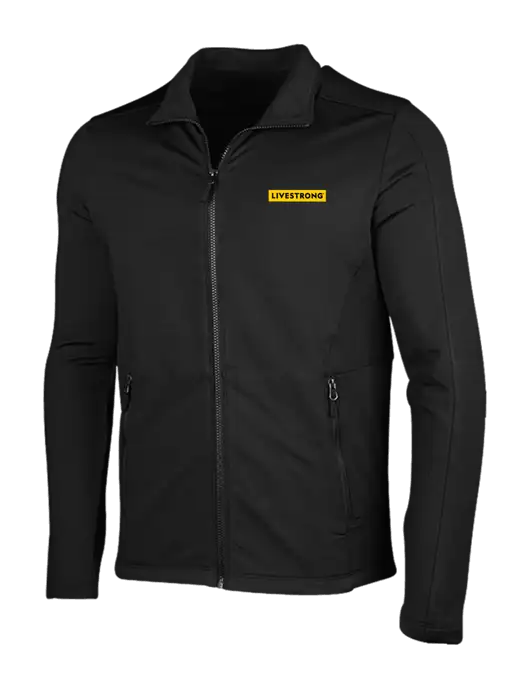 Deep Black Grid Fleece Jacket w/LIVESTRONG Logo