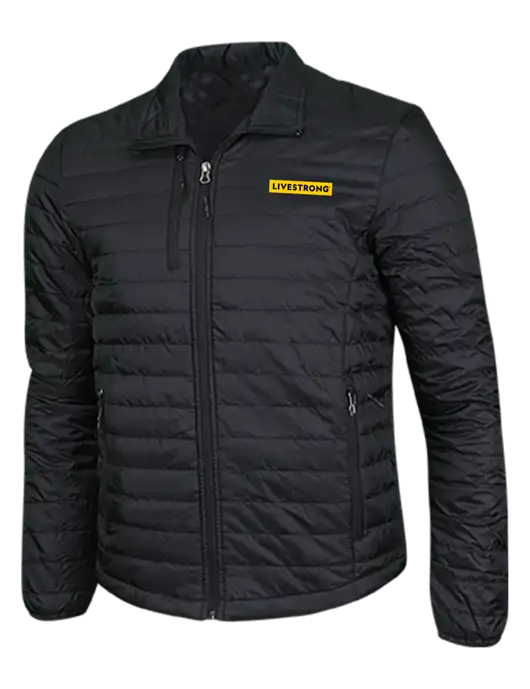 Deep Black Puffy Packable Jacket w/LIVESTRONG Logo