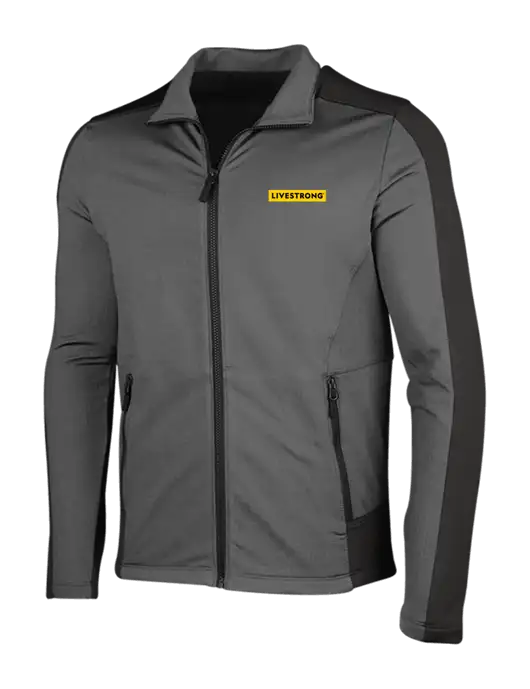 Medium Grey Heather Grid Fleece Jacket w/LIVESTRONG Logo