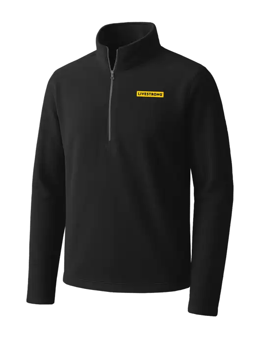 Black Microfleece 1/2 Zip Pullover w/LIVESTRONG Logo