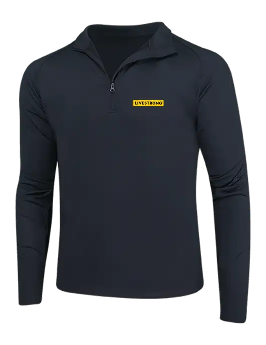 Black Sport Wick Stretch 1/4 Zip Pullover w/LIVESTRONG Logo