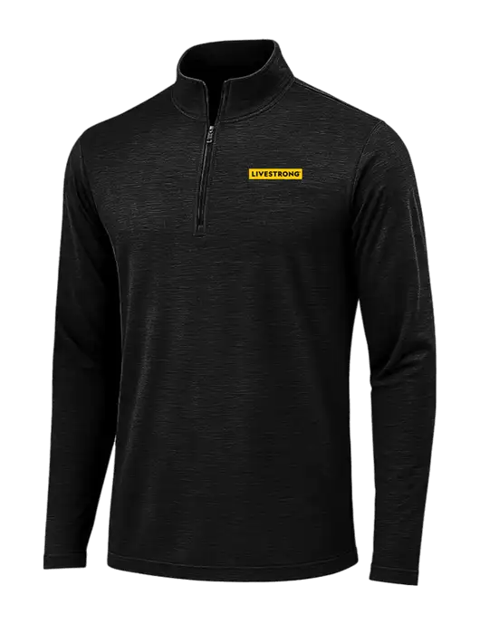 Black Triad Solid Posicharge Tri-Blend Wicking 1/4 Zip Pullover w/LIVESTRONG Logo