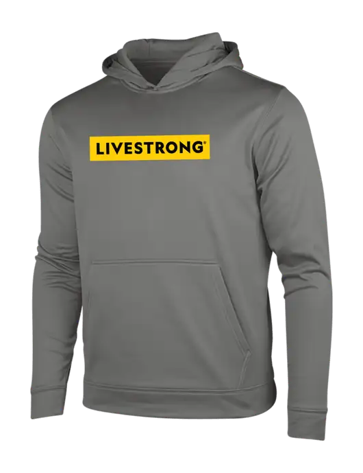 Dark Smoke Grey Sport-Wick Fleece Hooded Pullover w/LIVESTRONG Logo