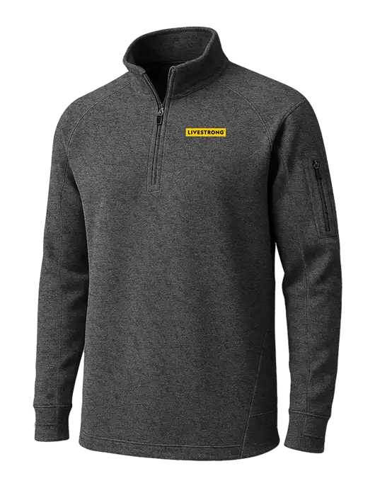 Graphite Heather Tech Fleece 1/4 Zip Pullover w/LIVESTRONG Logo