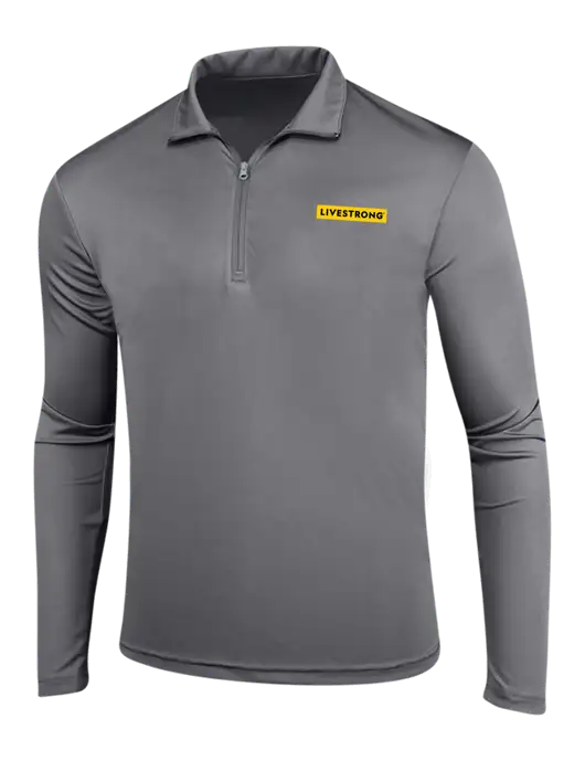 Medium Grey PosiCharge Competitor 1/4 Zip Pullover w/LIVESTRONG Logo