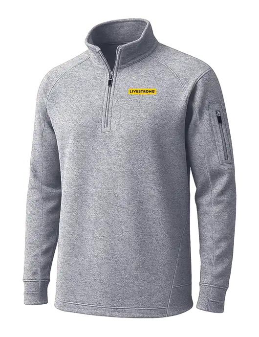 Grey Heather Tech Fleece 1/4 Zip Pullover w/LIVESTRONG Logo