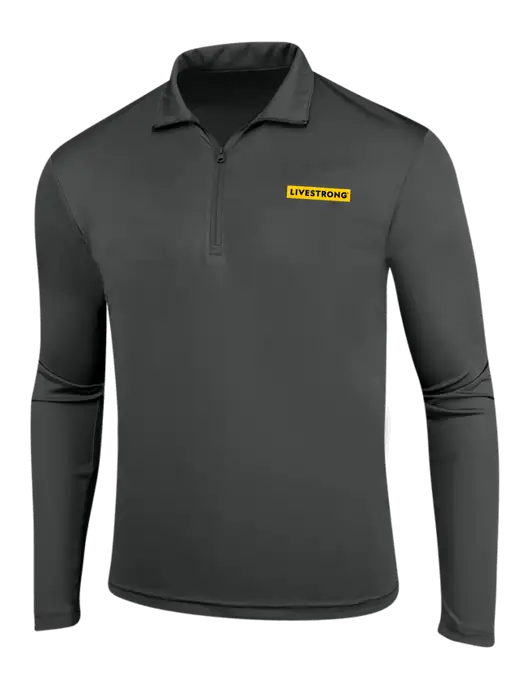 Dark Grey PosiCharge Competitor 1/4 Zip Pullover w/LIVESTRONG Logo