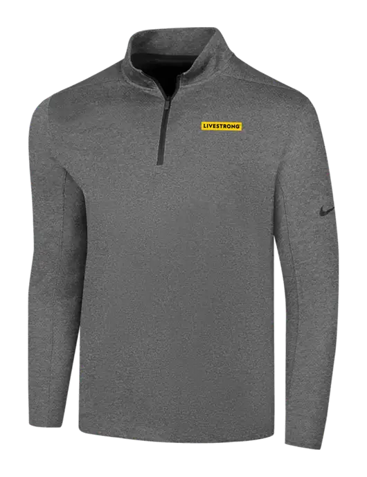 NIKE Dark Grey Heather Dry 1/2 Zip Cover-Up w/LIVESTRONG Logo