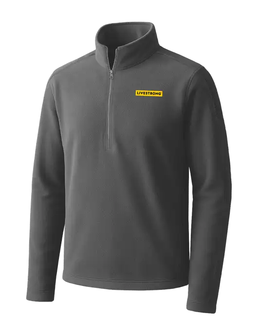 Medium Grey Microfleece 1/2 Zip Pullover w/LIVESTRONG Logo