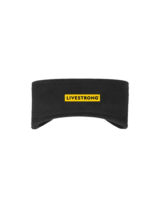 Black Stretch Fleece Headband w/LIVESTRONG Logo