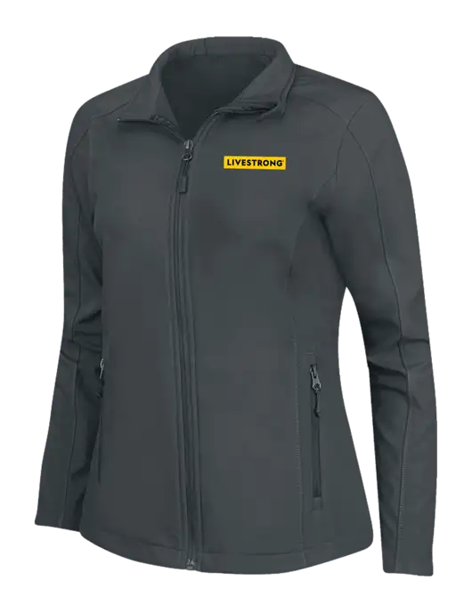 Charcoal Grey Womens Core Soft Shell Jacket w/LIVESTRONG Logo