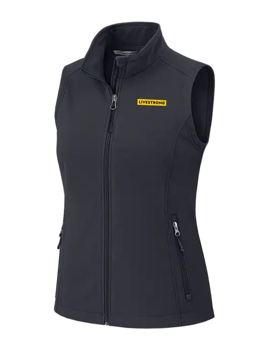 Charcoal Grey Womens Core Soft Shell Vest w/LIVESTRONG Logo