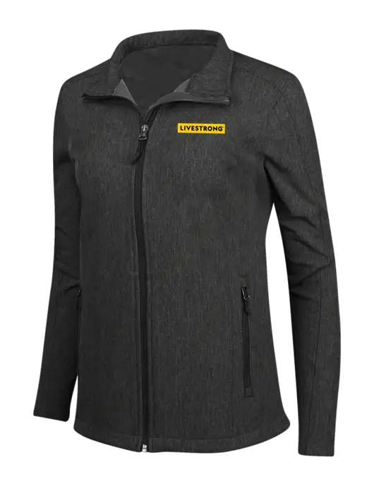 Black Charcoal Heather Womens Core Soft Shell Jacket w/LIVESTRONG Logo
