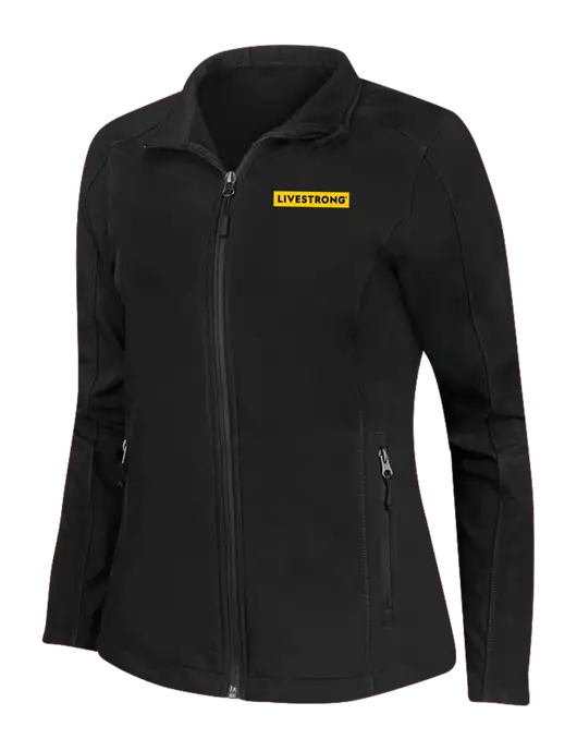 Black Womens Core Soft Shell Jacket w/LIVESTRONG Logo