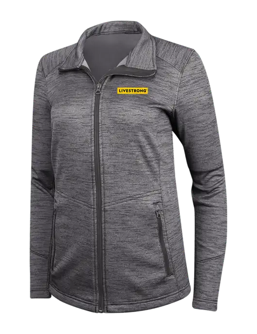 Womens Dark Grey Digi Stripe Fleece Jacket w/LIVESTRONG Logo