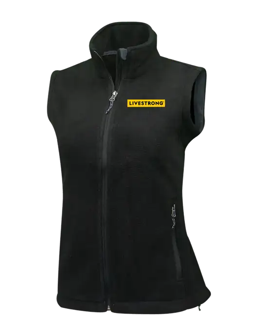 Womens Black Fleece Vest w/LIVESTRONG Logo