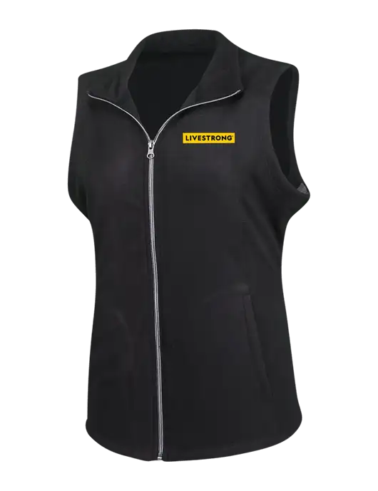 Black Womens Microfleece Vest w/LIVESTRONG Logo