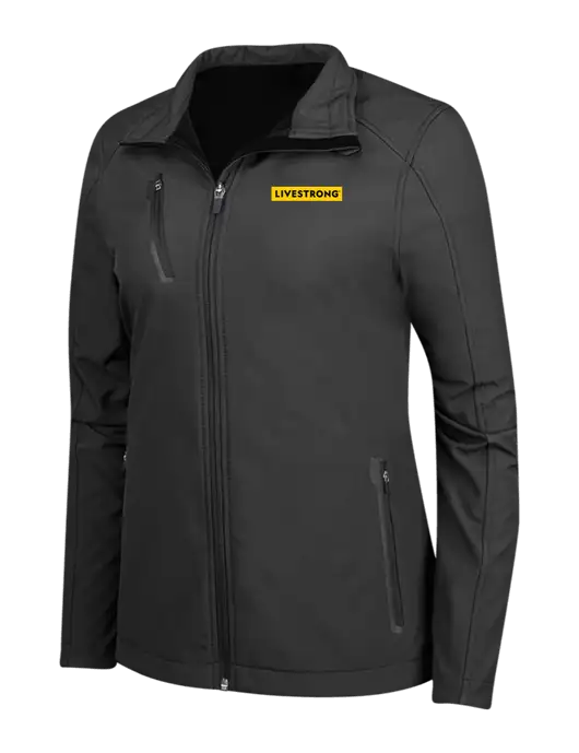 Black Womens Welded Softshell Jacket w/LIVESTRONG Logo