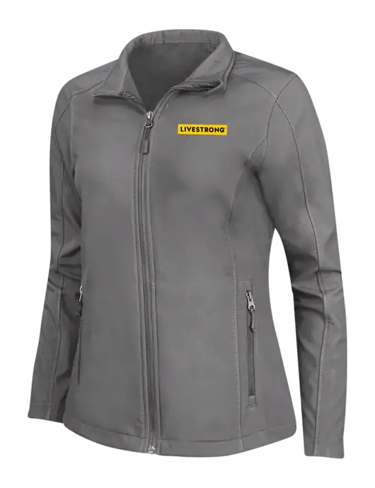 Medium Grey Womens Core Soft Shell Jacket w/LIVESTRONG Logo