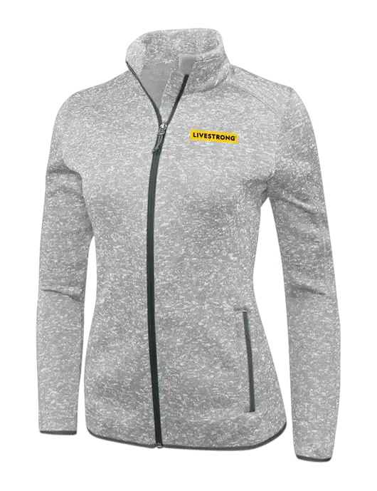 Grey Heather Womens Sweater Fleece Jacket w/LIVESTRONG Logo