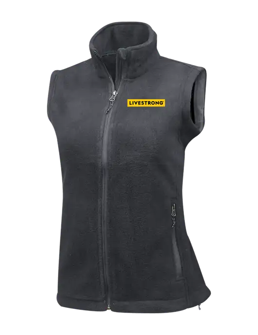 Medium Grey Womens Fleece Vest w/LIVESTRONG Logo