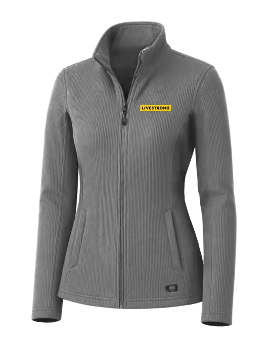 OGIO Medium Grey Womens Grit Fleece Jacket w/LIVESTRONG Logo