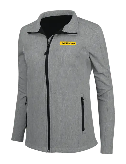Medium Grey Heather Womens Core Soft Shell Jacket w/LIVESTRONG Logo