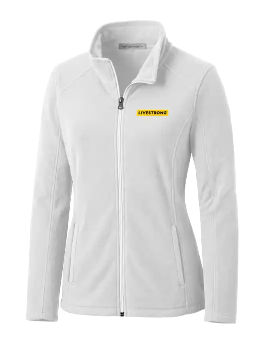 White Womens Microfleece Jacket w/LIVESTRONG Logo