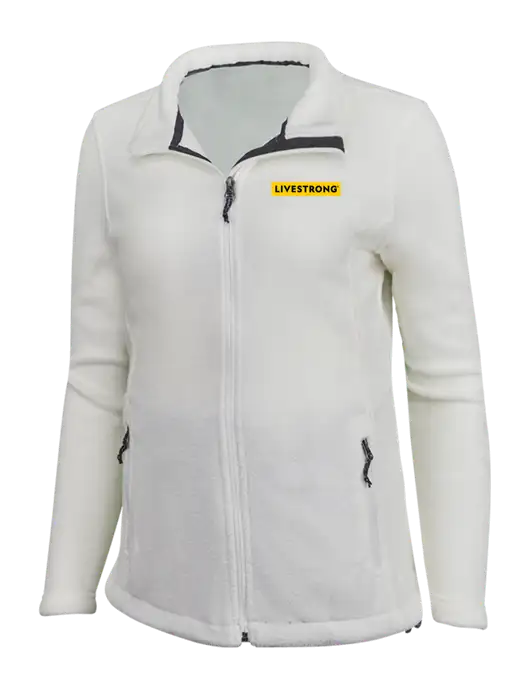 Womens White Fleece Jacket w/LIVESTRONG Logo