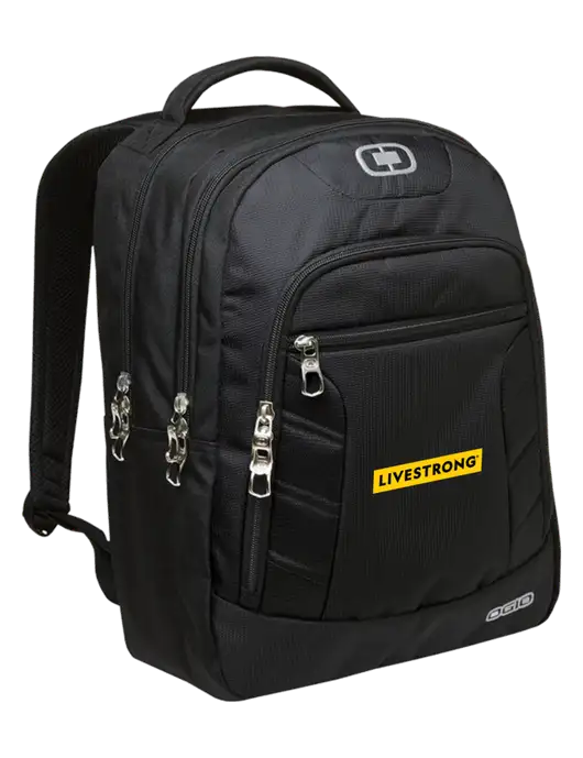 OGIO Black/Silver Colton Laptop Backpack
 w/LIVESTRONG Logo