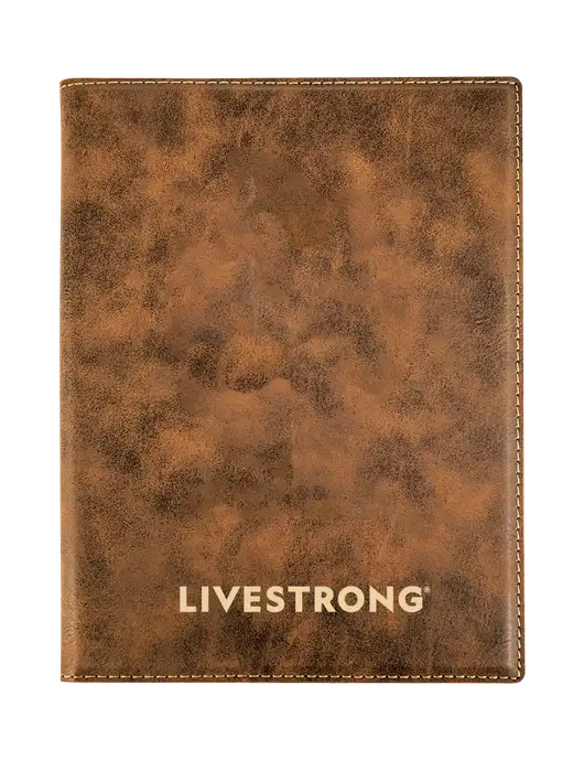 Rustic Leatherette 7 x 9 Portfolio with Notepad w/LIVESTRONG Logo