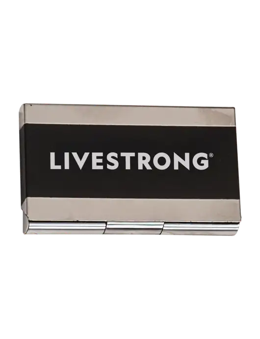 Black 3.75 x 2.5 Business Card Holder w/LIVESTRONG Logo