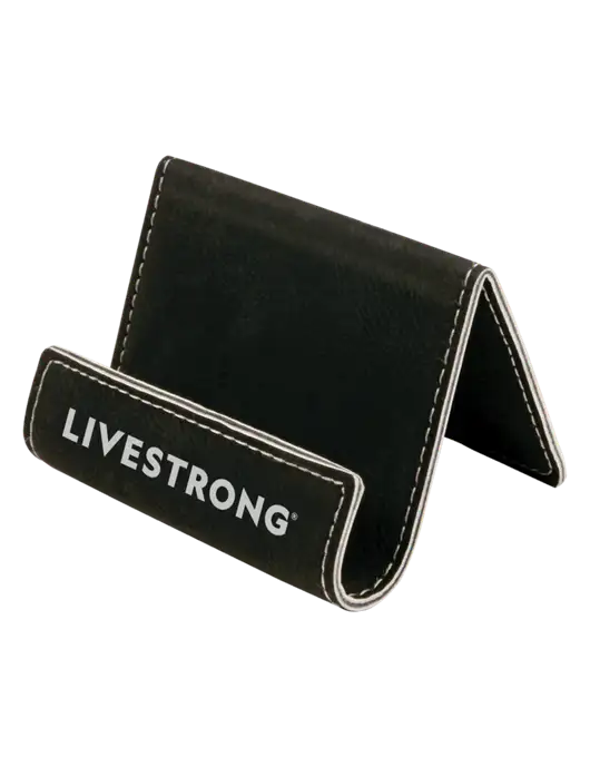 Black Leatherette Card & Phone Holder w/LIVESTRONG Logo