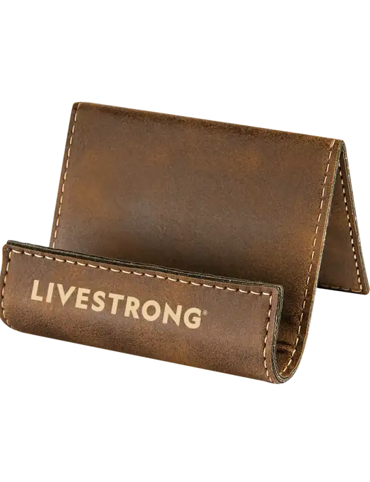 Rustic Leatherette Card & Phone Holder w/LIVESTRONG Logo